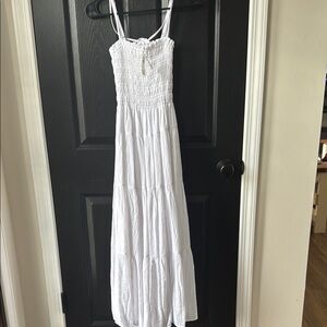 Abercrombie & Fitch White Spaghetti Strap Sundress